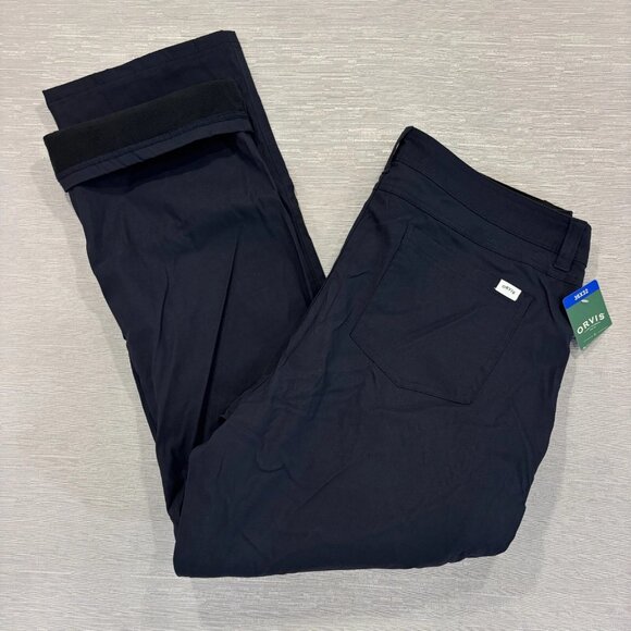 Orvis Fleece Lined Tech Pants Mens 36 x 32 Black Water Repellent Insulated - Picture 1 of 15